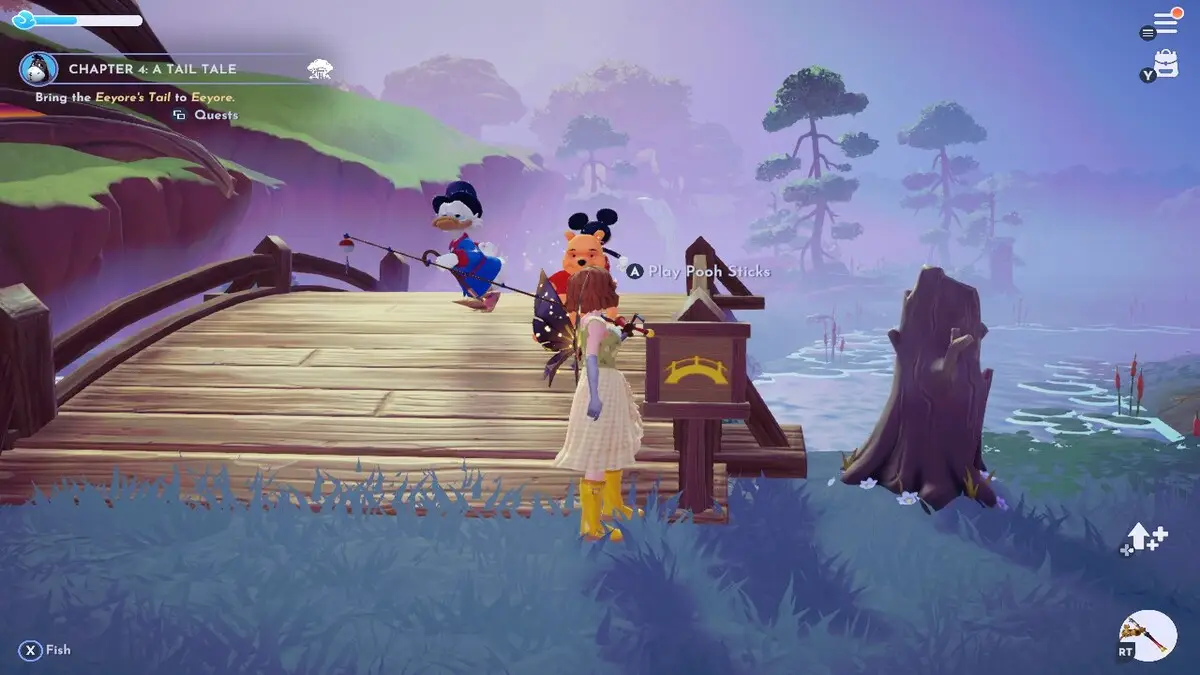 How to Play Pooh Sticks Dreamlight Valley