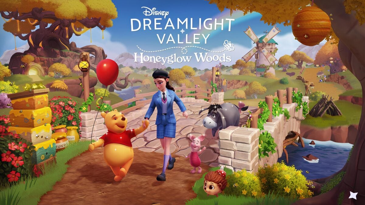 Key Art for Dreamlight Valley Honeyglow Woods used as featured image for game review.