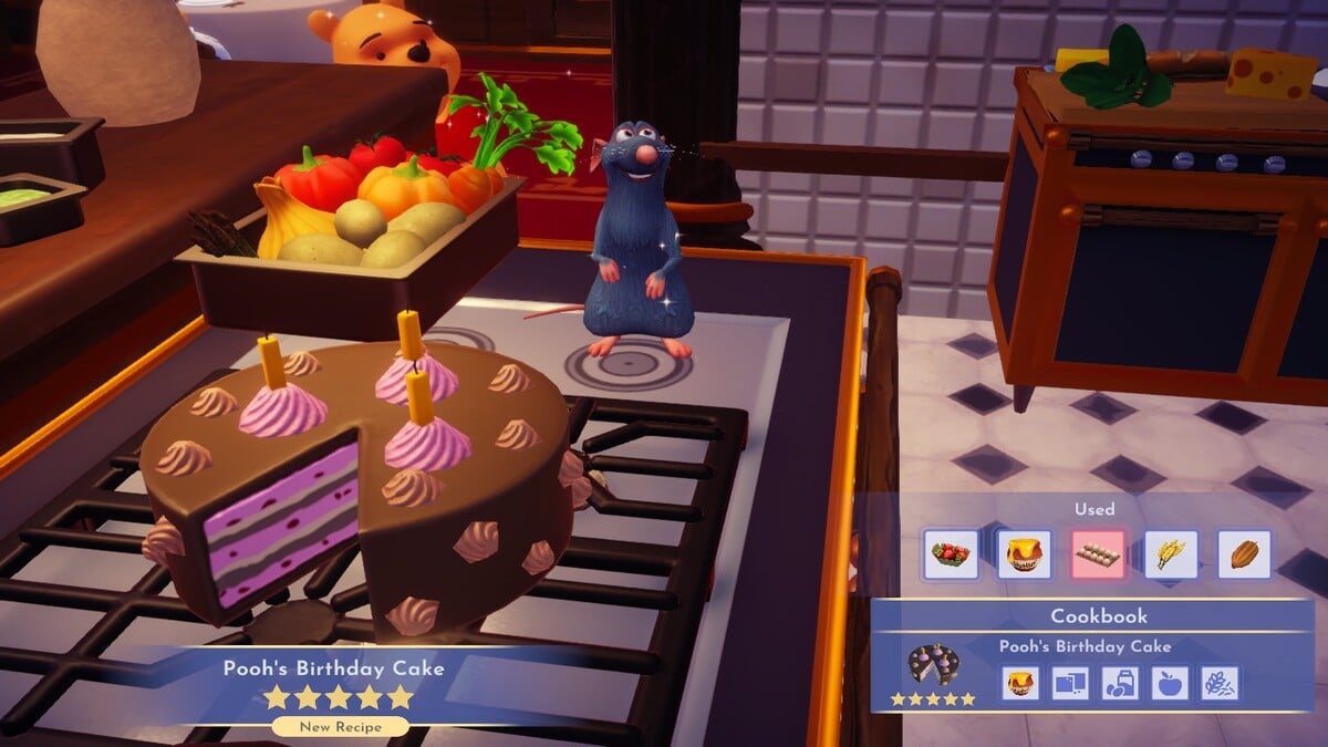 Making Pooh's Birthday Cake in Dreamlight Valley