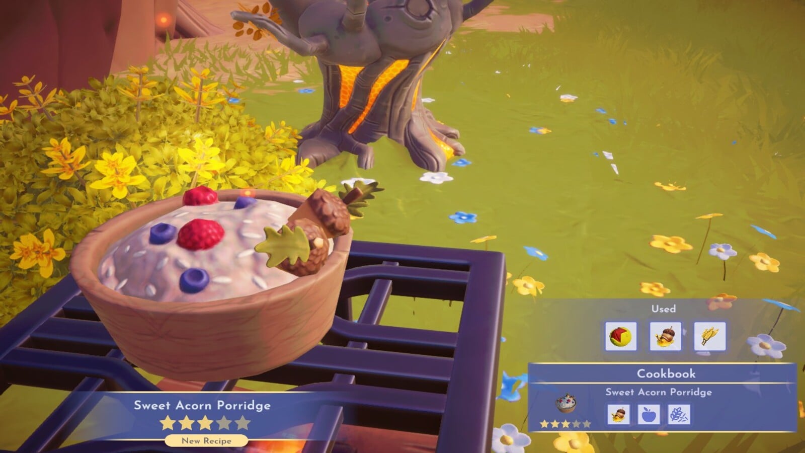 Making Sweet Acorn Porridge Dreamlight Valley