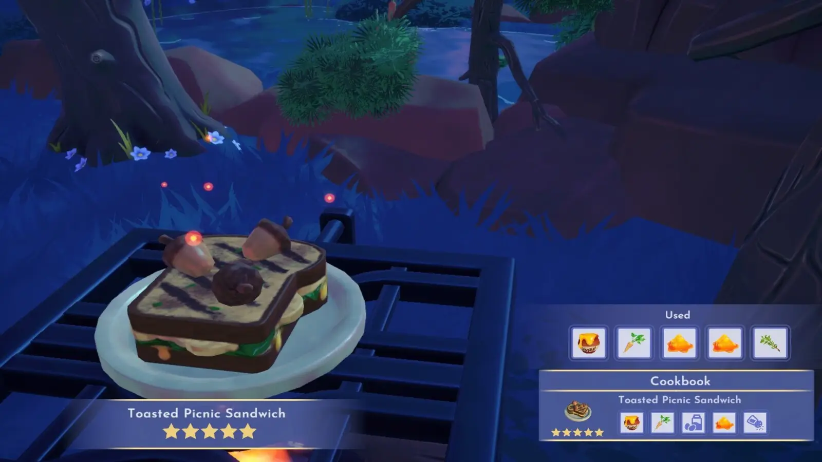 Making Toasted Picnic Sandwhich Dreamlight Valley