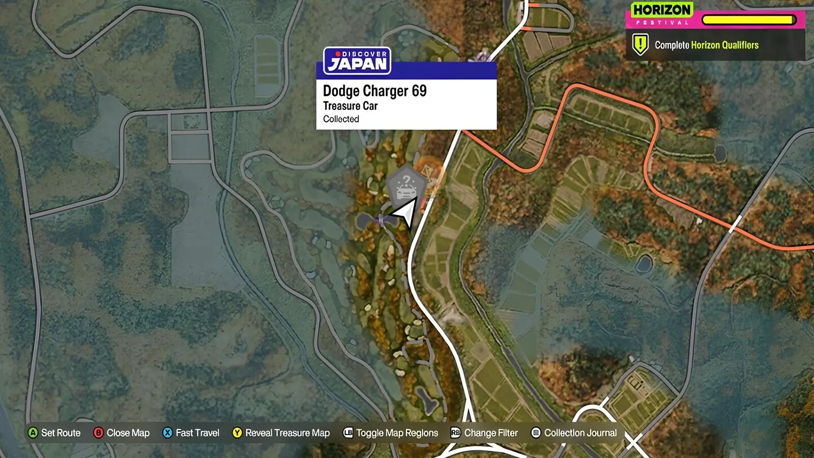 Naruo Golf Course Location Marked on Map in Forza Horizon 6