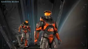 Screenshot of Sandstone Ancient Armor Style Skin in Halo Campaign Evolved used as featured image for skin codes guide.