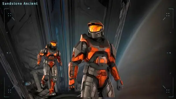 Screenshot of Sandstone Ancient Armor Style Skin in Halo Campaign Evolved used as featured image for skin codes guide.