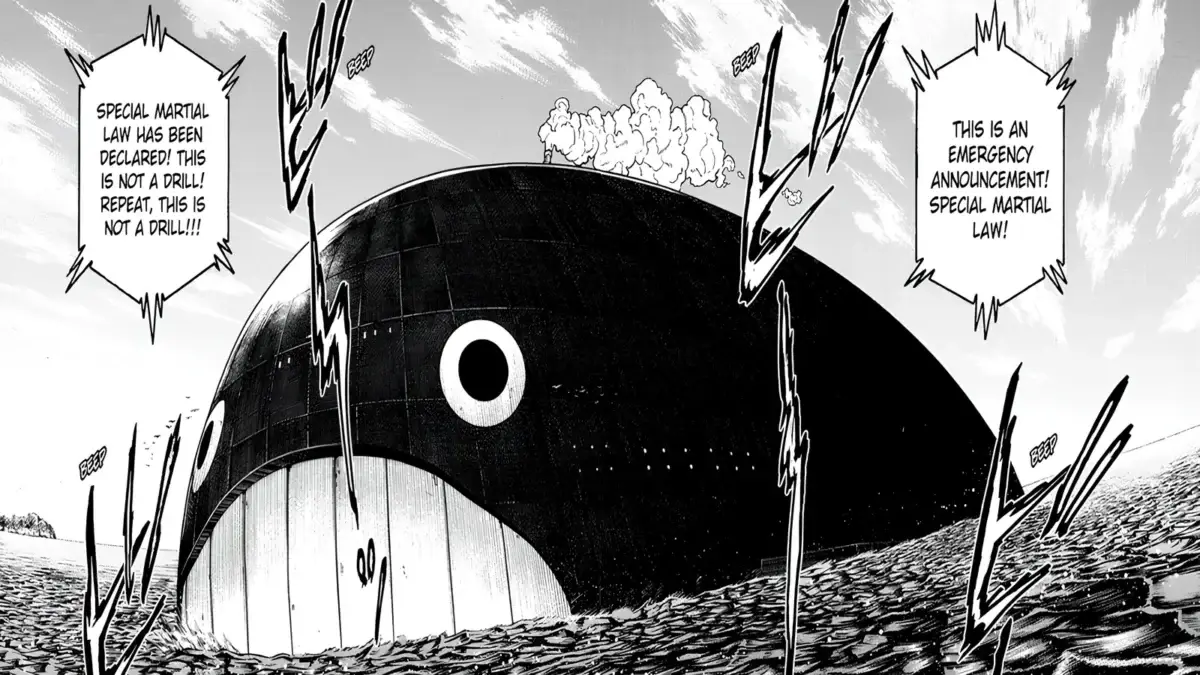 Snip from Hunter X Hunter Chapter 415 used as featured image for 416 spoilers summary guide.