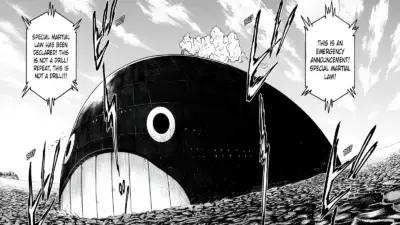 Snip from Hunter X Hunter Chapter 415 used as featured image for 416 spoilers summary guide.