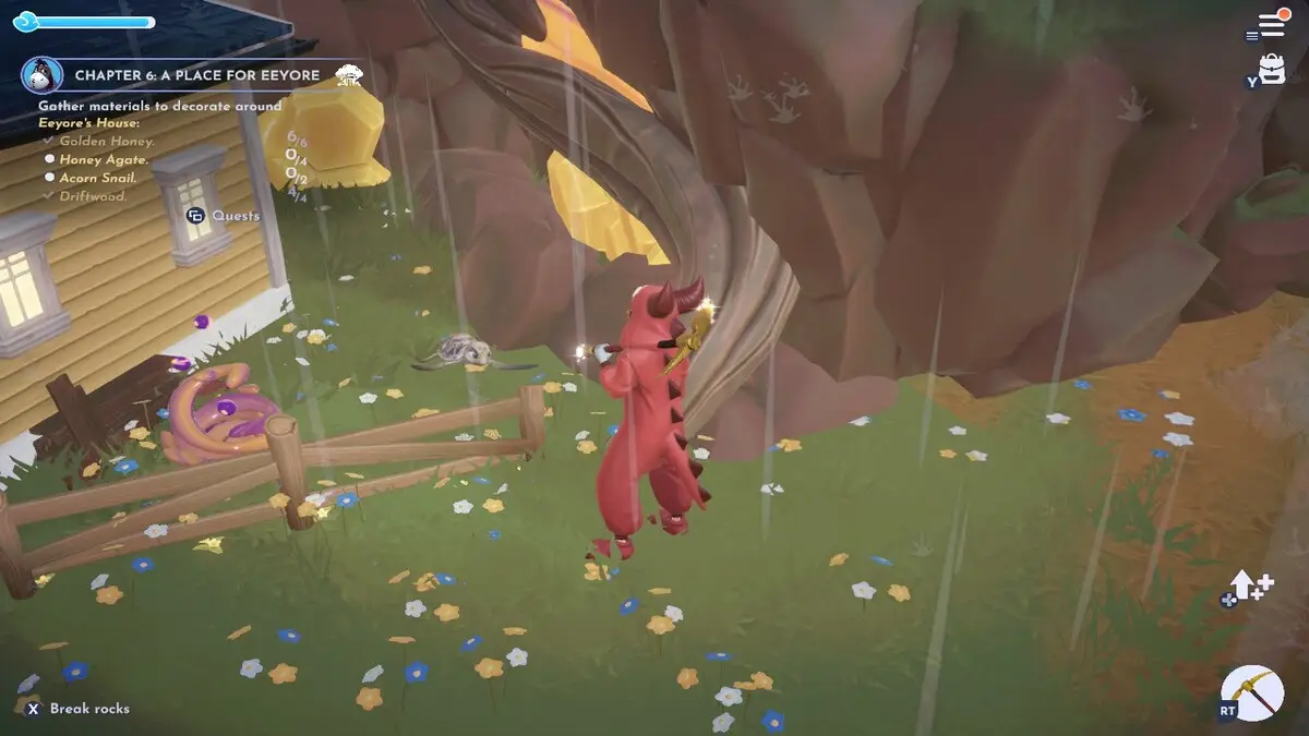 Squeezig Between Player Hosue in Honeyglow Woods