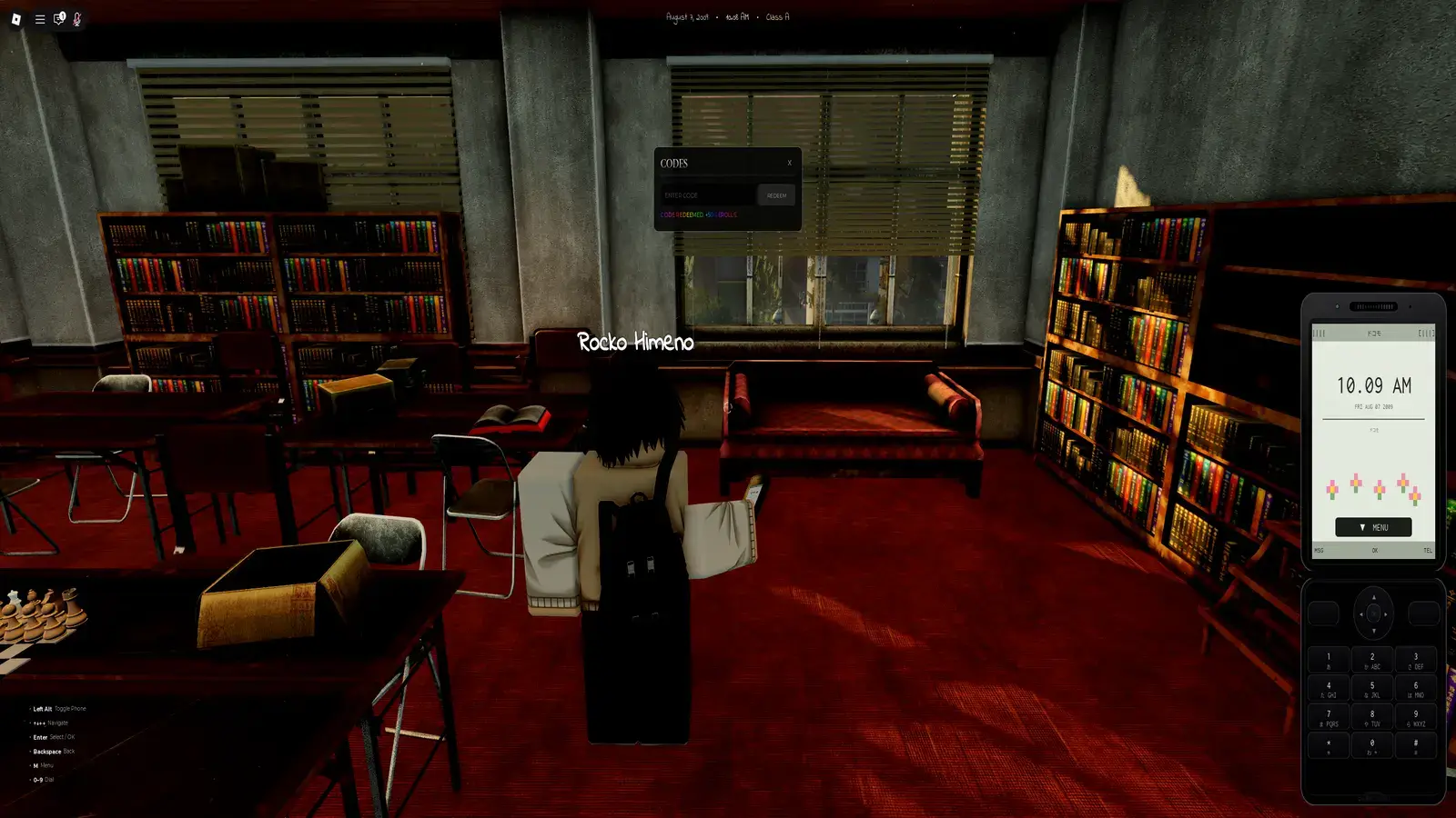 Screenshot of redeeming Gakuran Codes