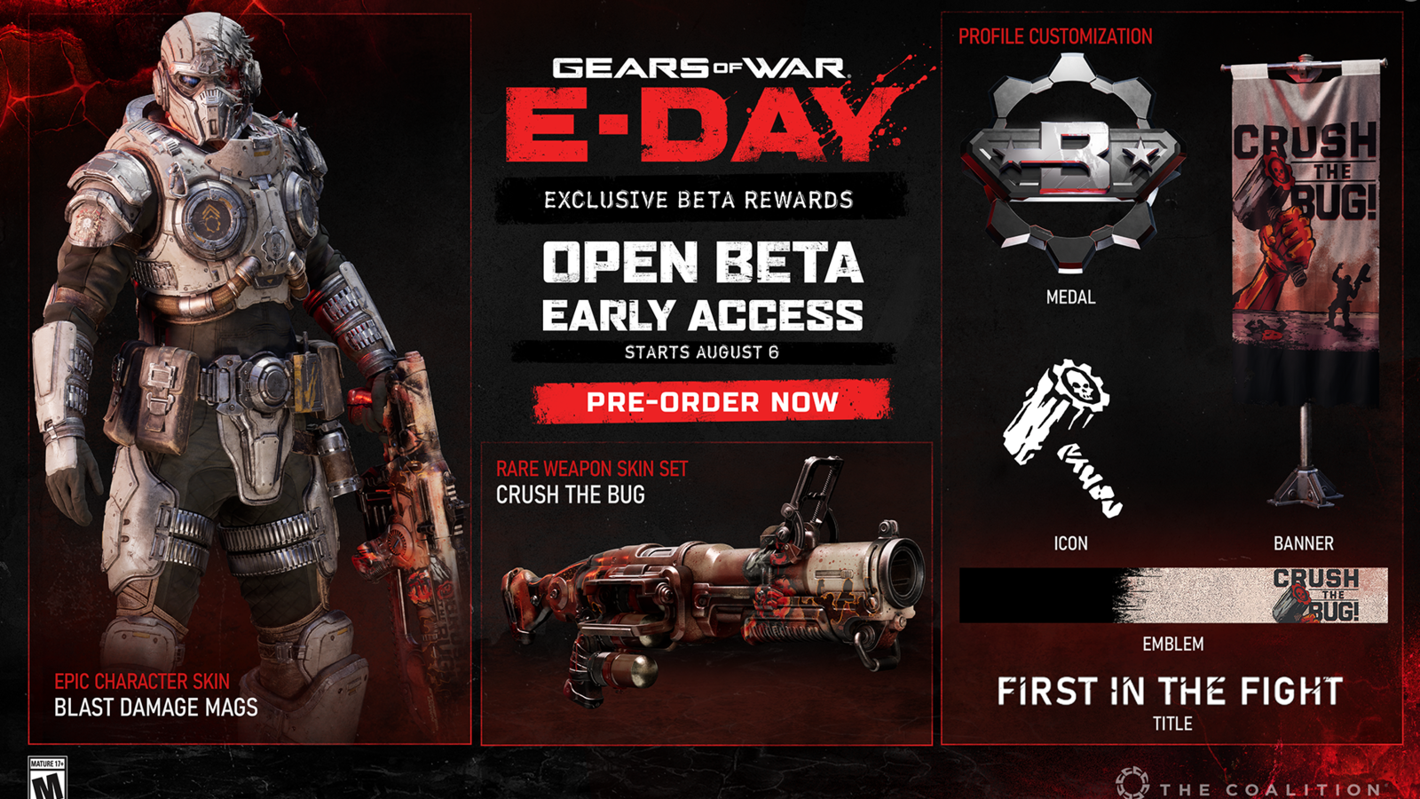 Gears of War E-Day Open Beta Early Access Exclusive Beta Rewards