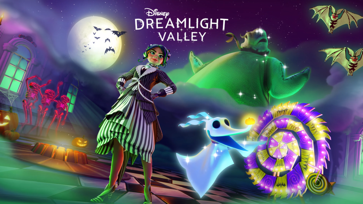 Key art for the Disney Dreamlight Valley A Season of Scares Update used as the featured image for Oogie Boogie Event guide.