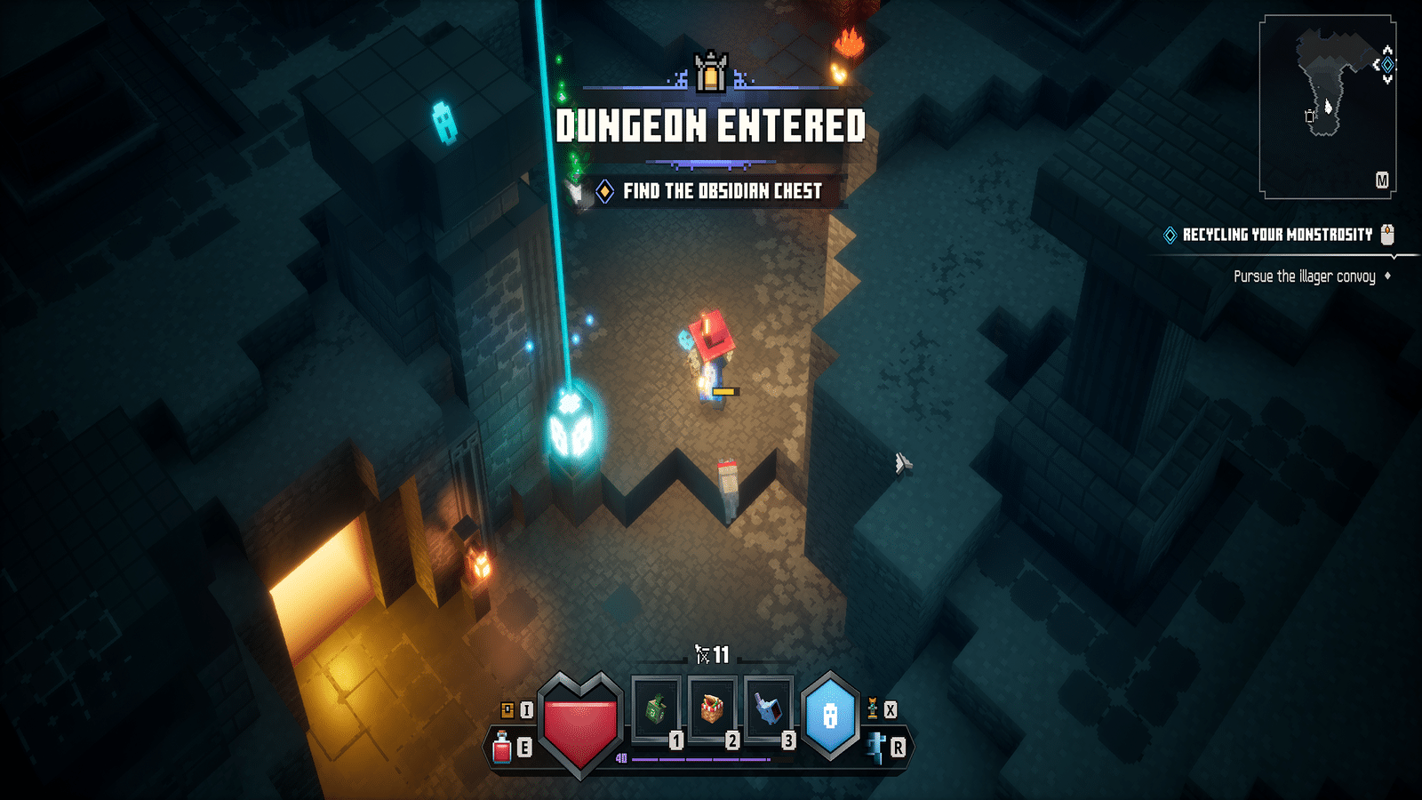 Entering a Dungeon in Minecraft Dungeons 2