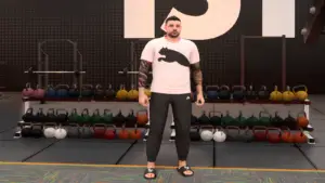 Screenshot of character in the gym in NBA 2K27 used as featured image for the How to Change Body Type guide