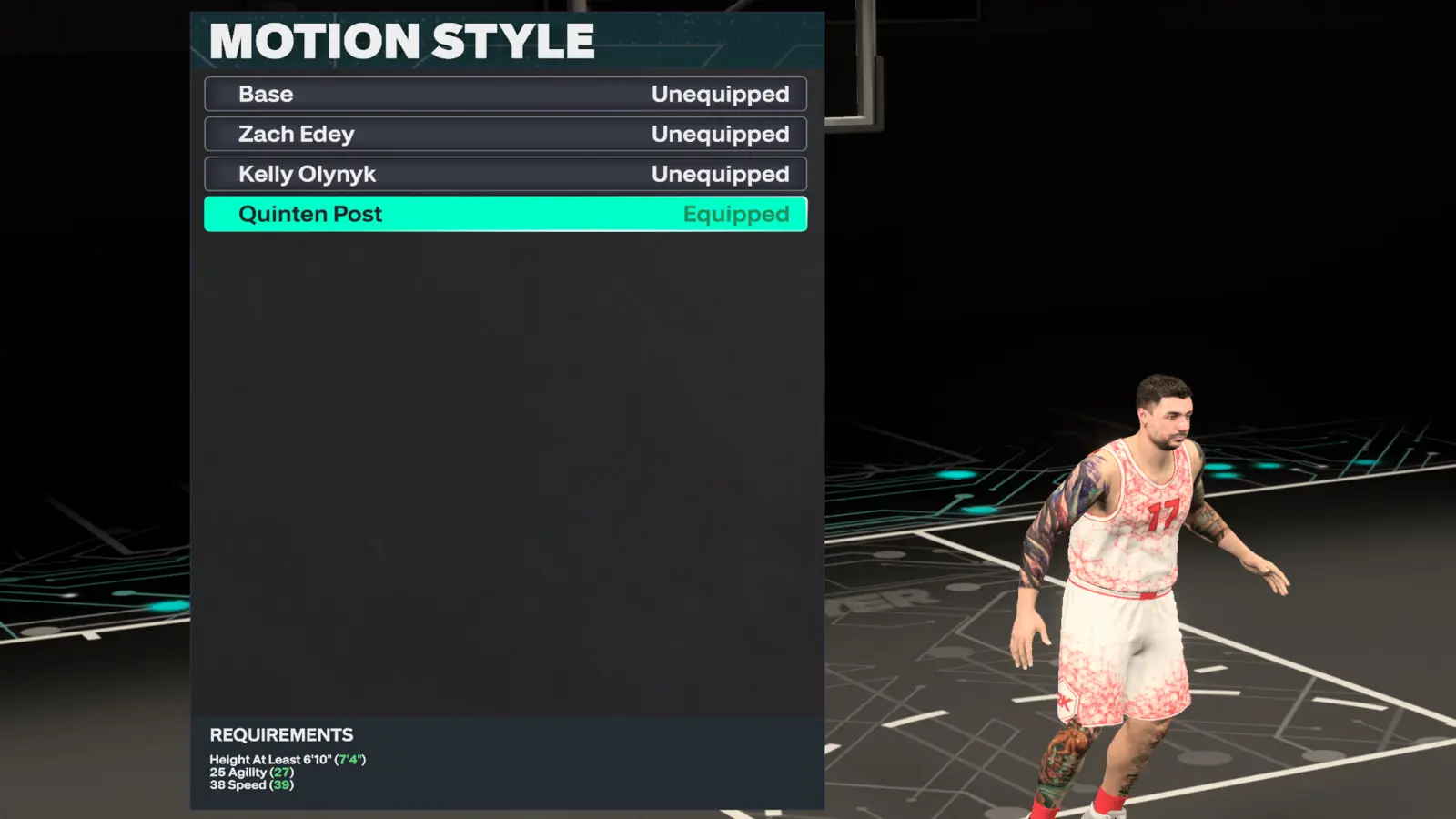 Quinten Post Motion Style in NBA 2K27